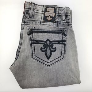 Rock Revival Gray Straight Men's Jeans